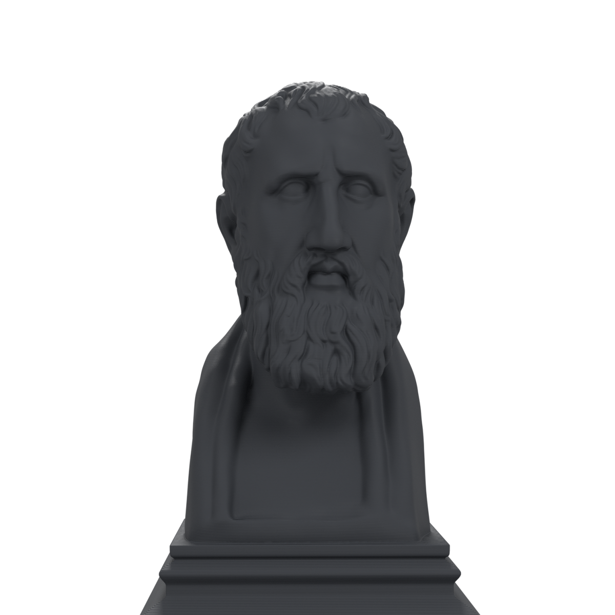 Zeno of Citium bust in charcoal black