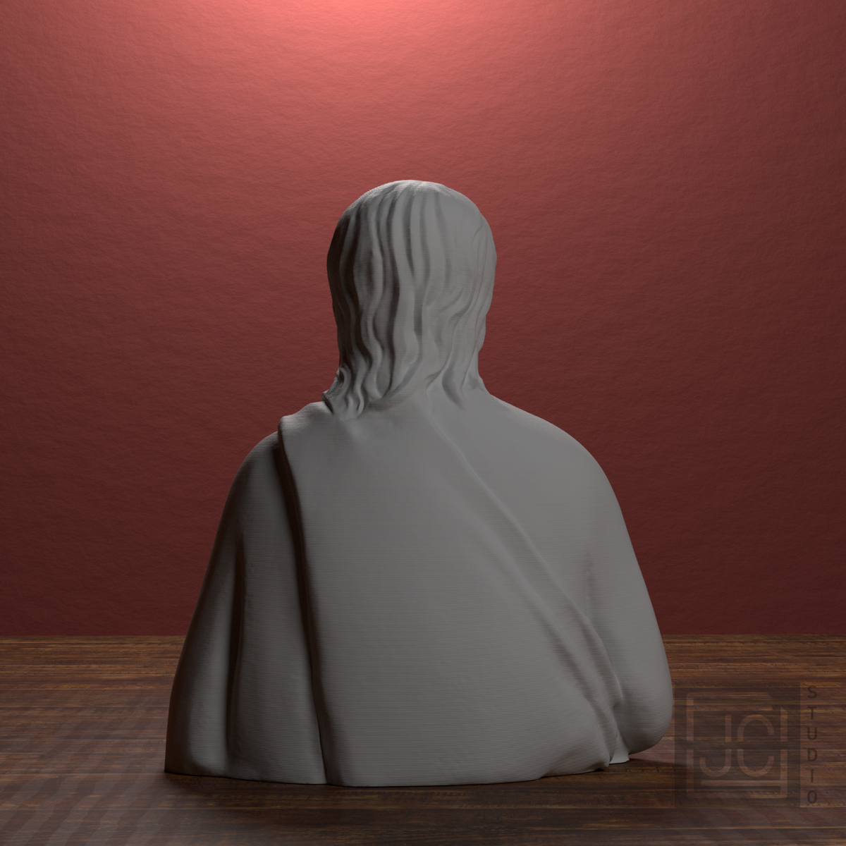 Unidentified saint with book bust, back