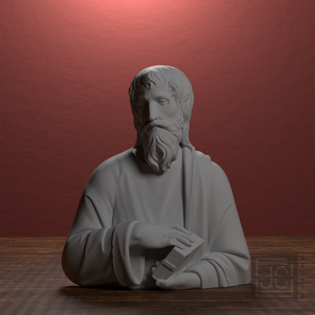 Unidentified saint with book bust, front three quarter view