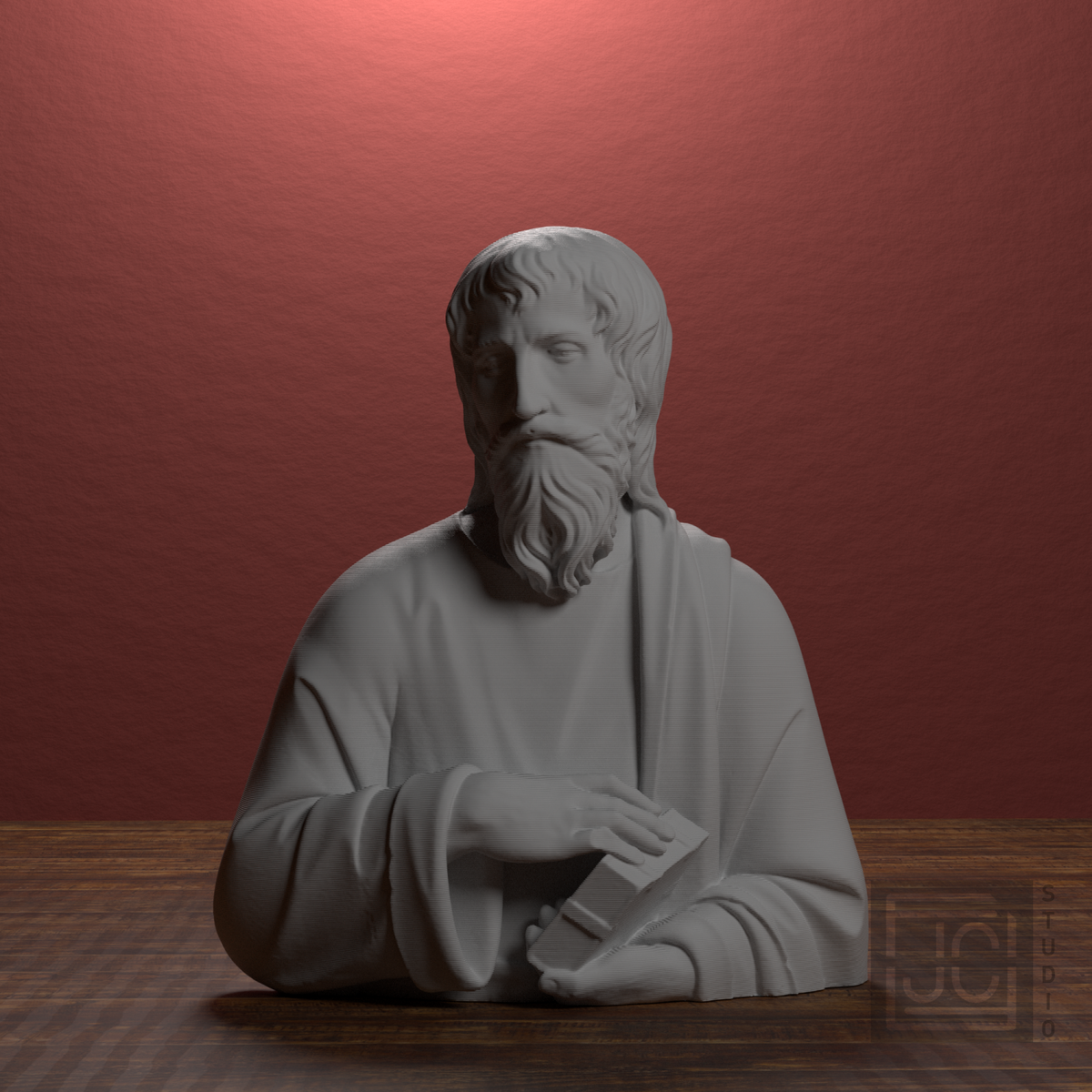 Unidentified saint with book bust, front three quarter view