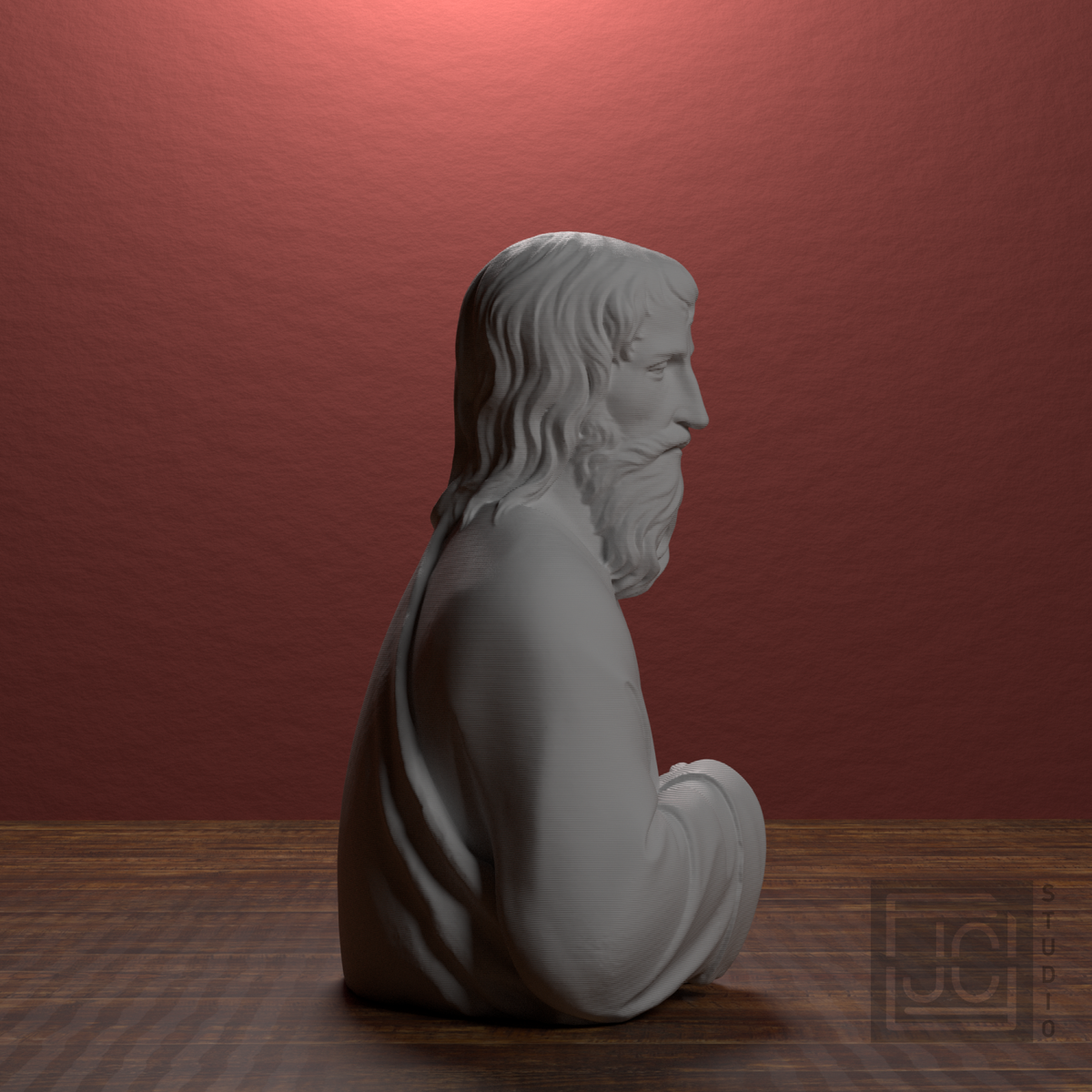 Unidentified saint with book bust, right side