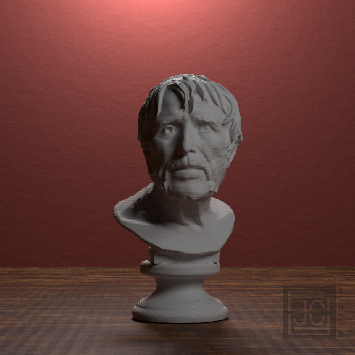 Pseudo-Seneca portrait bust, front three quarter view