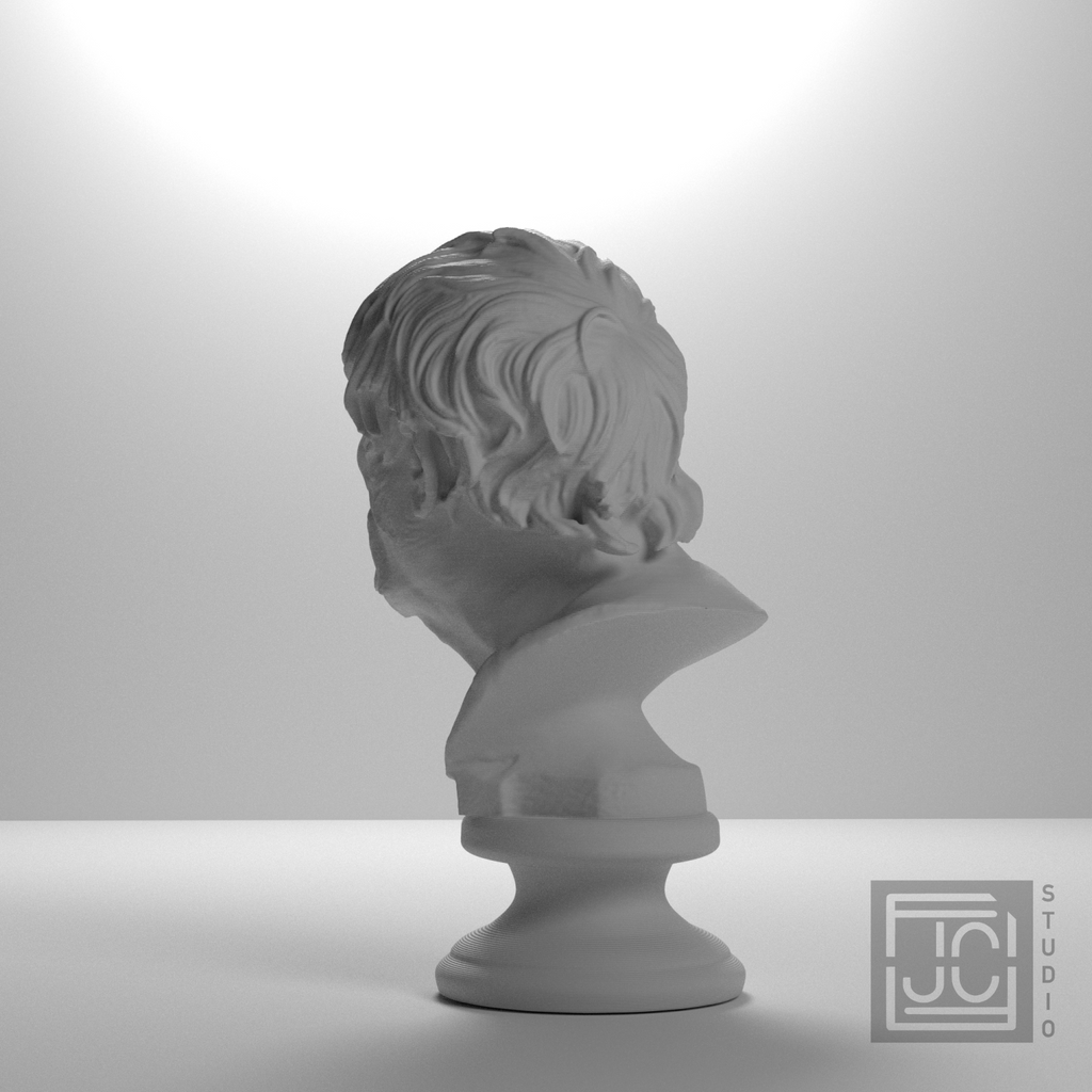 Pseudo-Seneca portrait bust, studio left rear three quarter view
