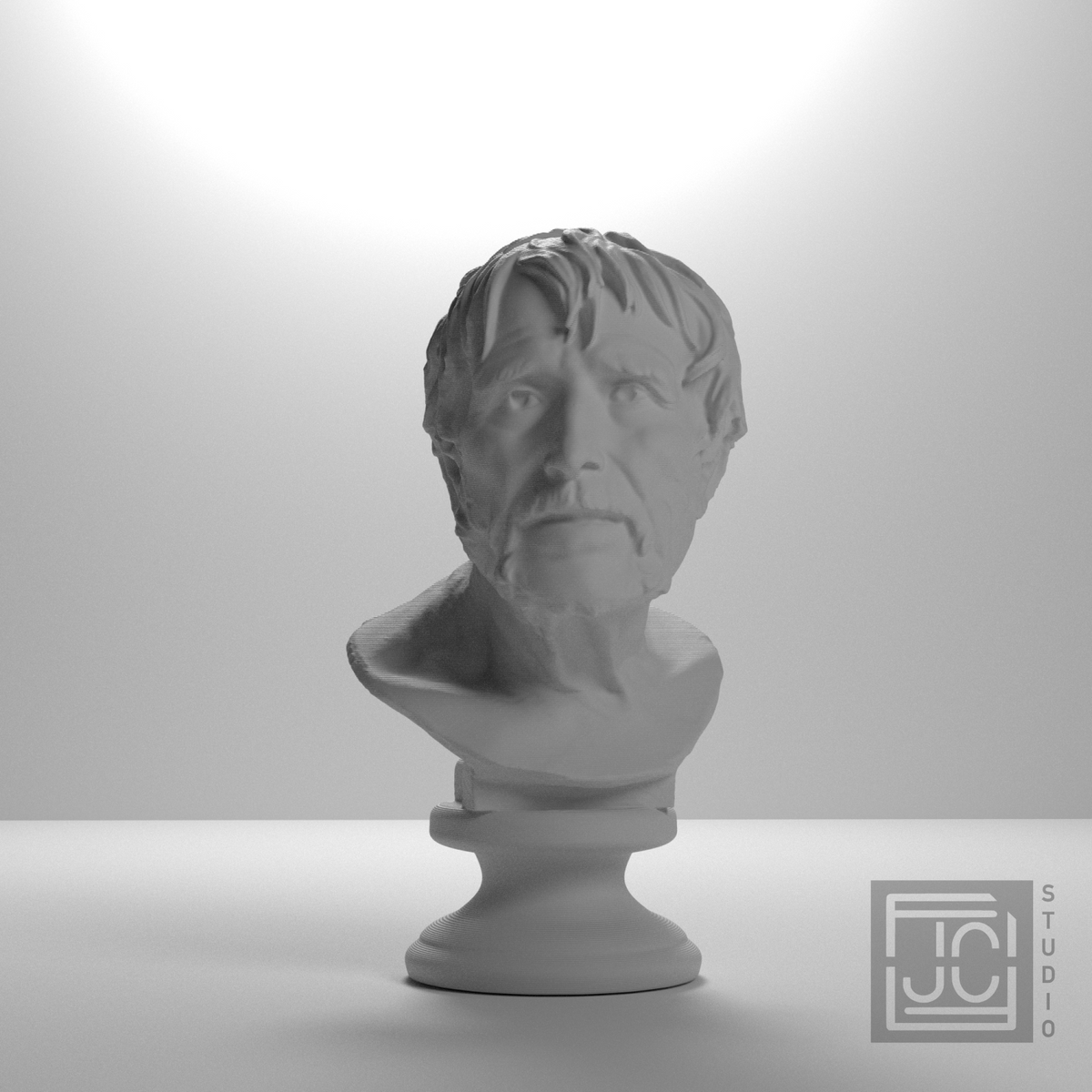Pseudo-Seneca portrait bust, studio front view
