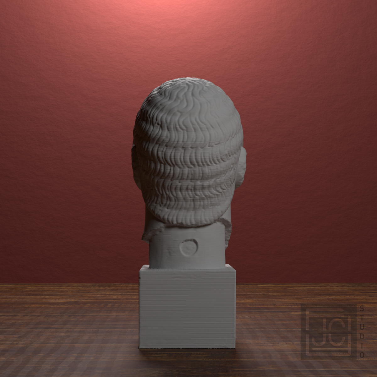 Rayet Head portrait bust, back