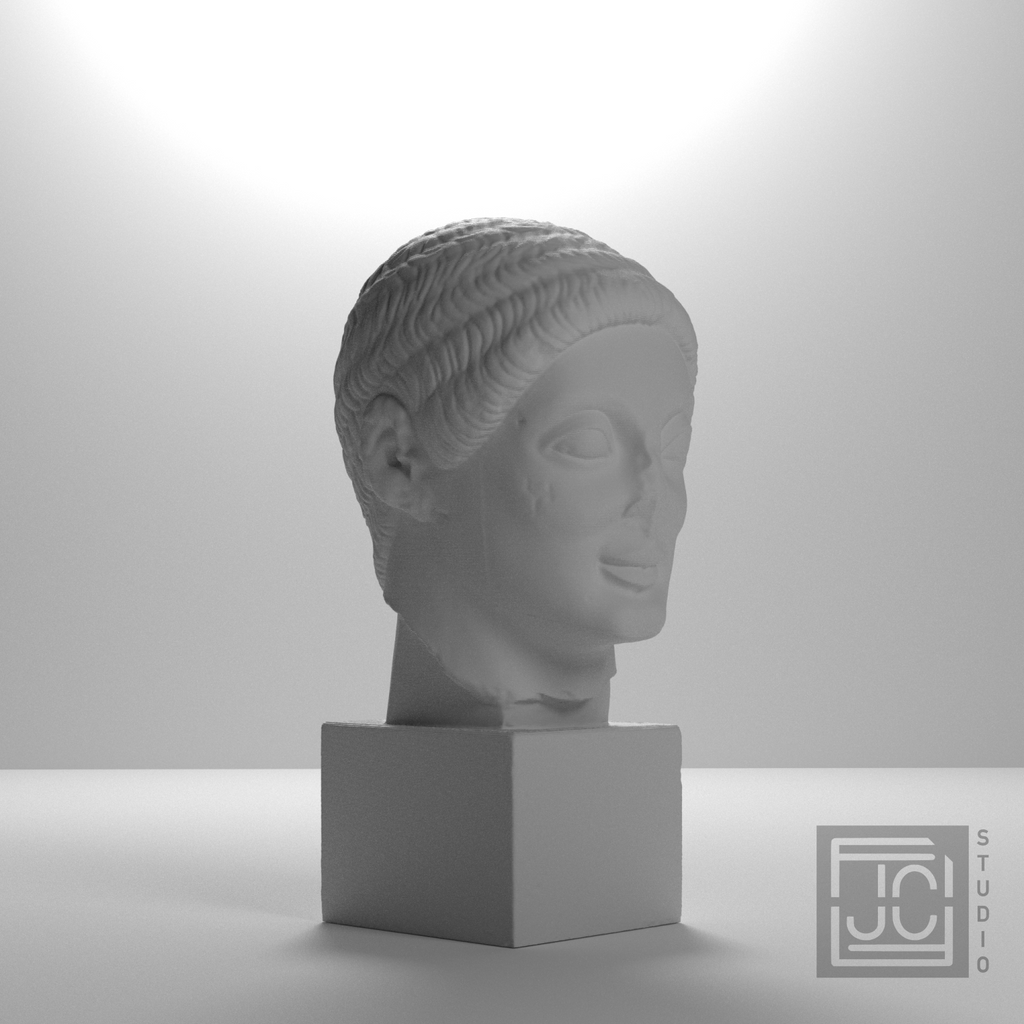 Rayet Head bust, studio 45 degree view