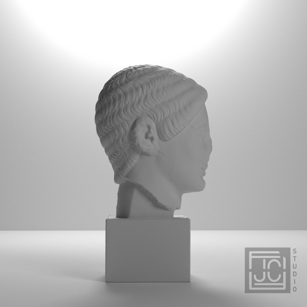 Rayet Head bust, studio right view