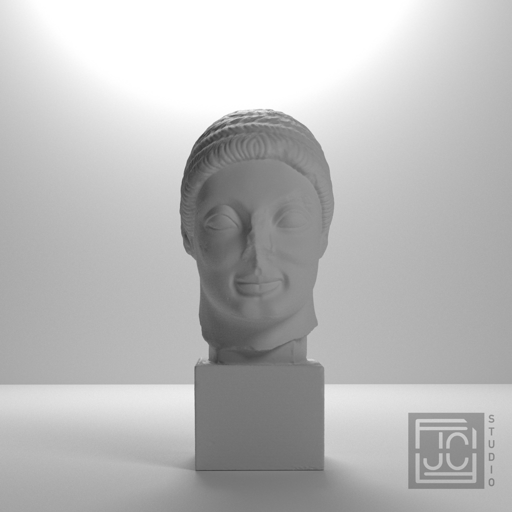 Rayet Head bust, studio front view