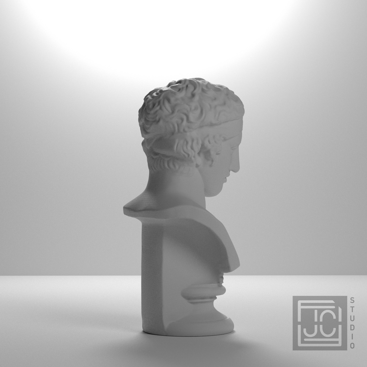 Diadoumenos athlete bust, studio right view