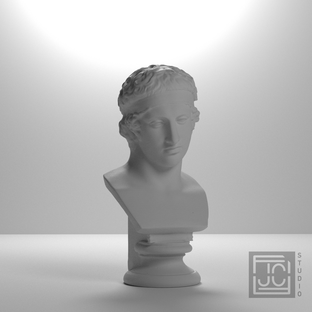Diadoumenos athlete bust, studio front view