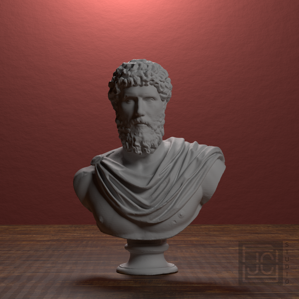 Aelius Verus bust, front three quarter view