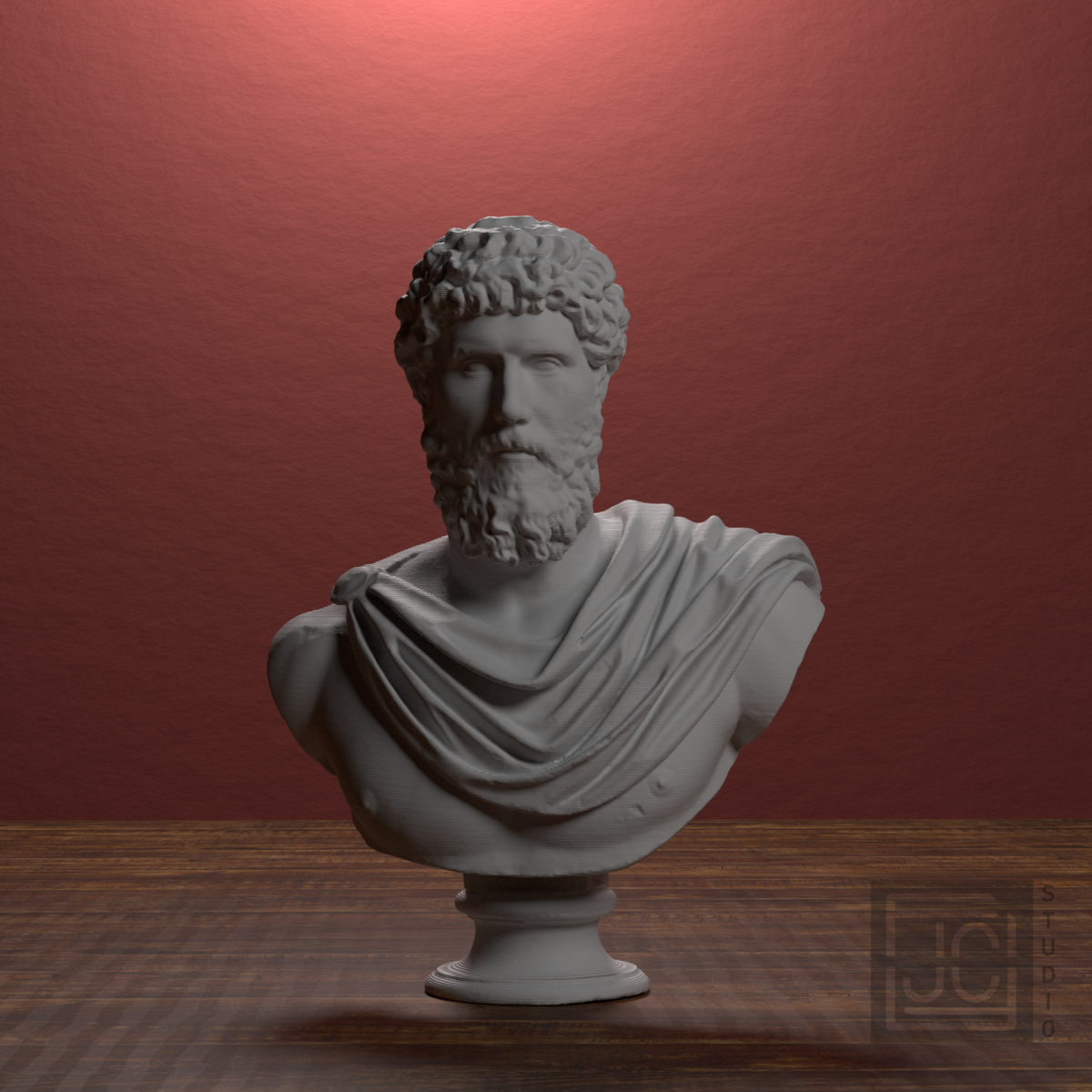 Aelius Verus bust, front three quarter view