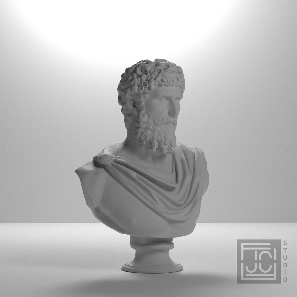 Aelius Verus bust, 45 degree studio view