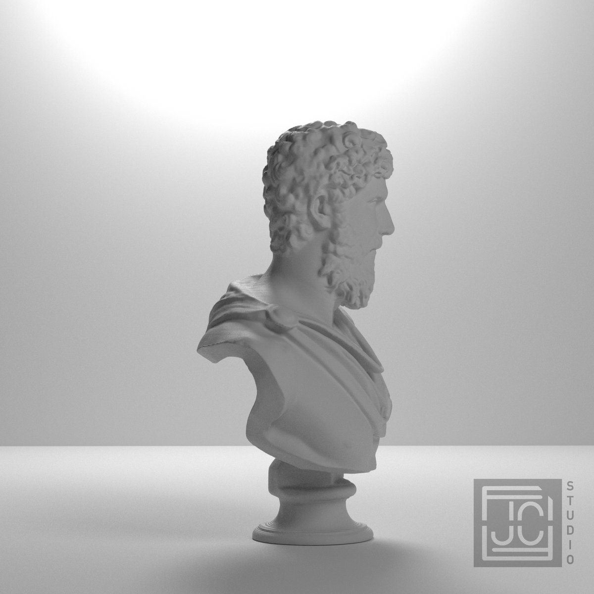 Aelius Verus bust, right studio view