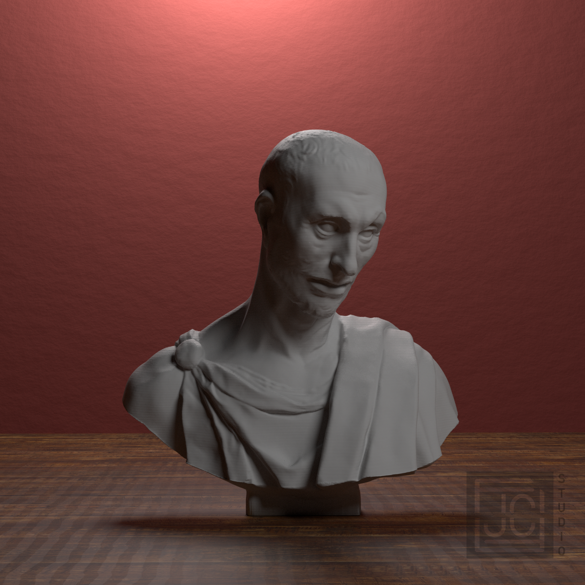 Il Zucchone prophet bust, front three quarter view