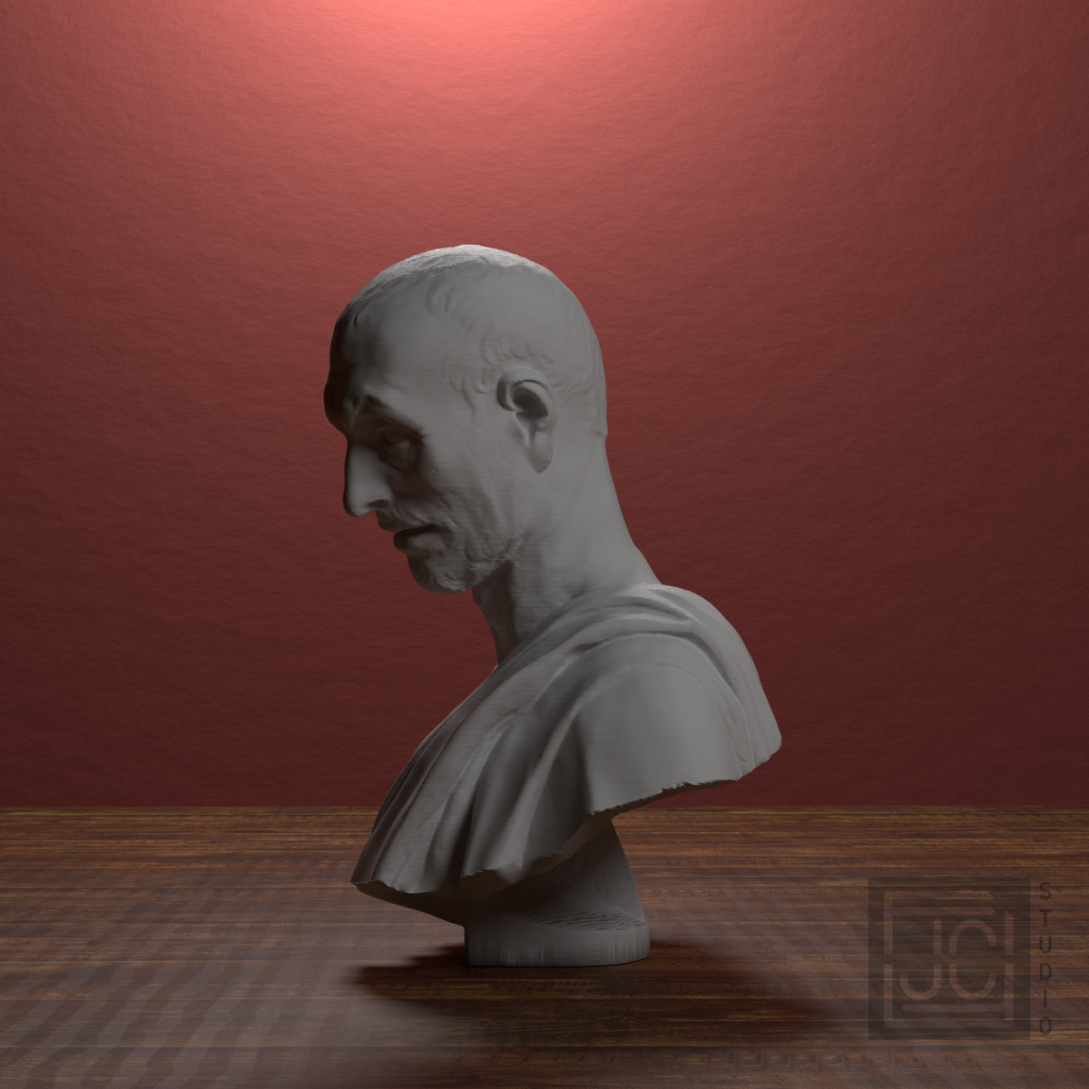 Il Zucchone prophet bust, left side