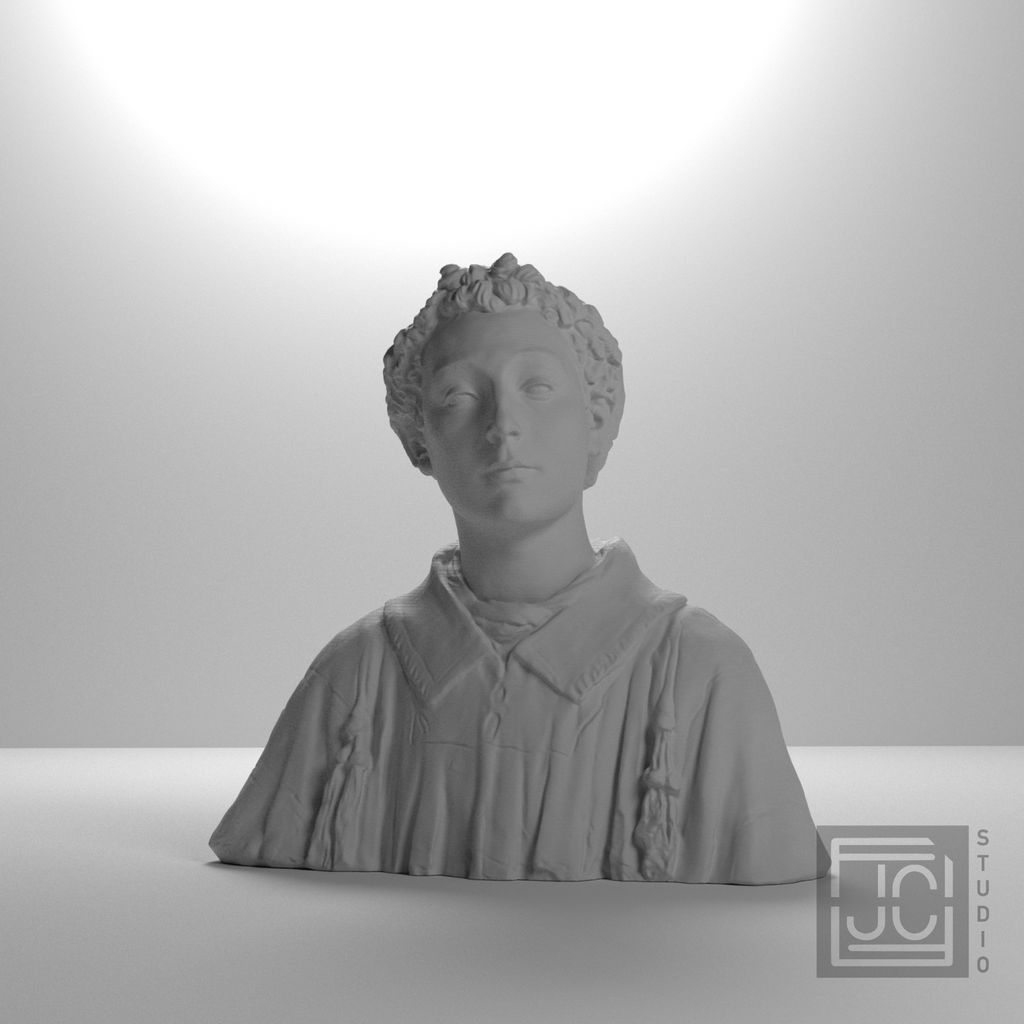 Young Cleric bust, front studio view