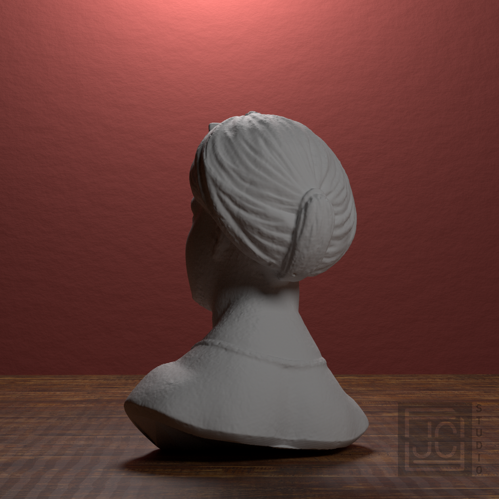 Singing Woman bust, back