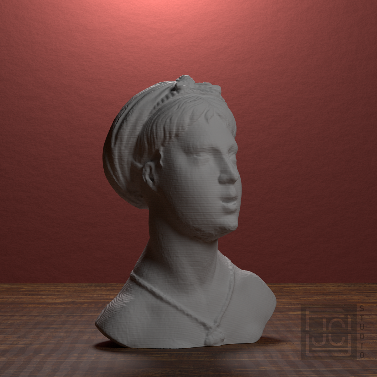 Singing Woman bust, front three quarter view