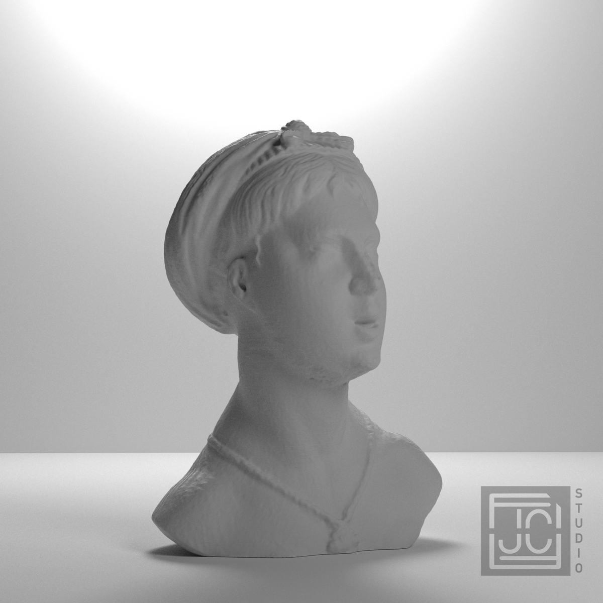 Singing Woman bust, front studio view