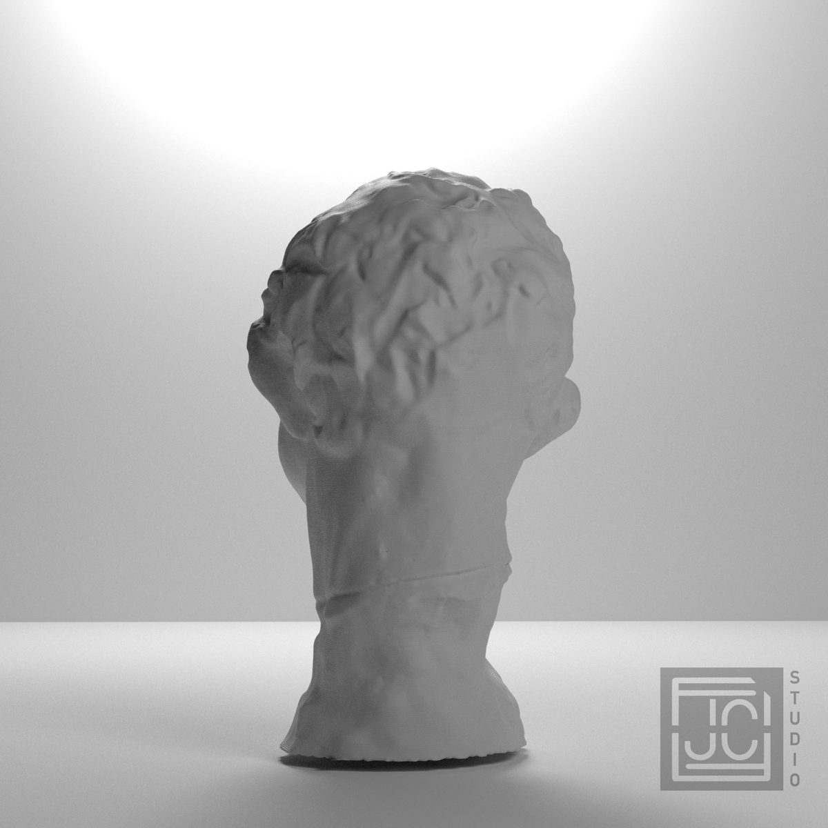 Pierre de Wissant bust after Rodin, studio-180 view