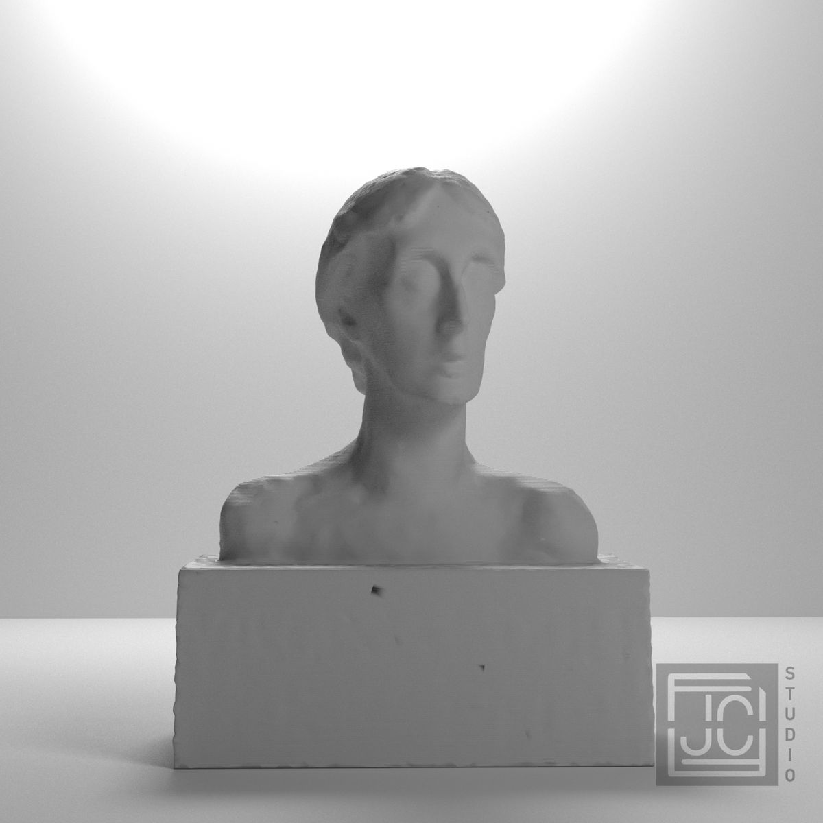 Virginia Woolf Bust after Stephen Tomlin, studio 0 degree view