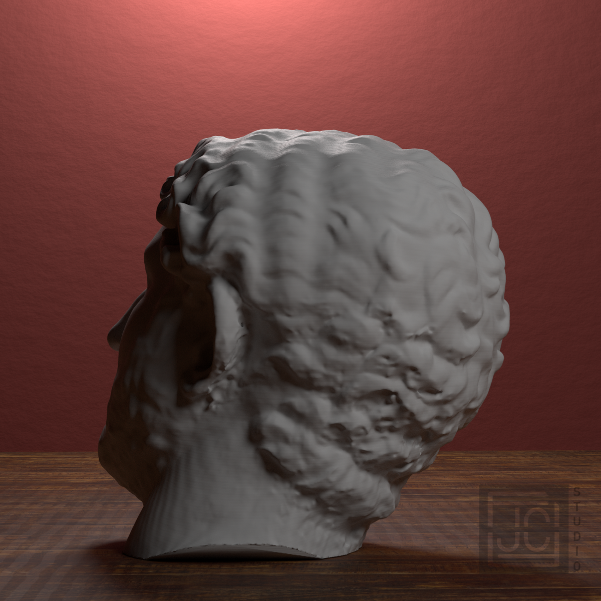 Emperor Hadrian Portrait Head, library 270 degree view
