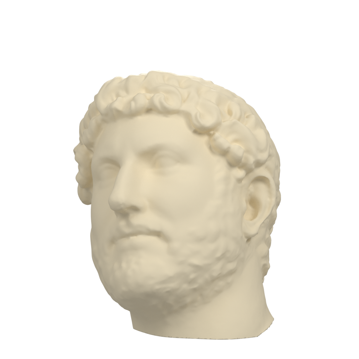 Emperor Hadrian Portrait Head, Ivory White finish