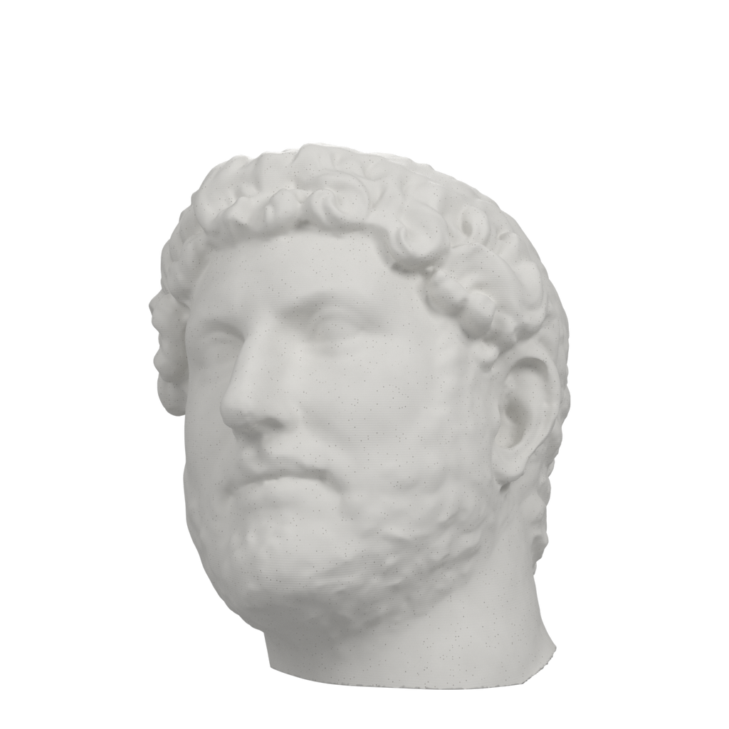 Emperor Hadrian Portrait Head, Marble Stone finish