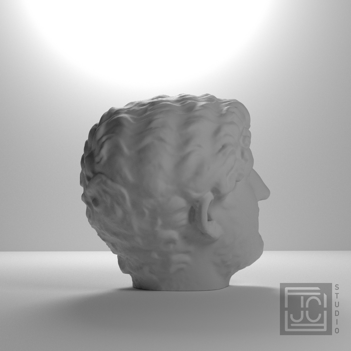 Emperor Hadrian Portrait Head, studio 135 degree view