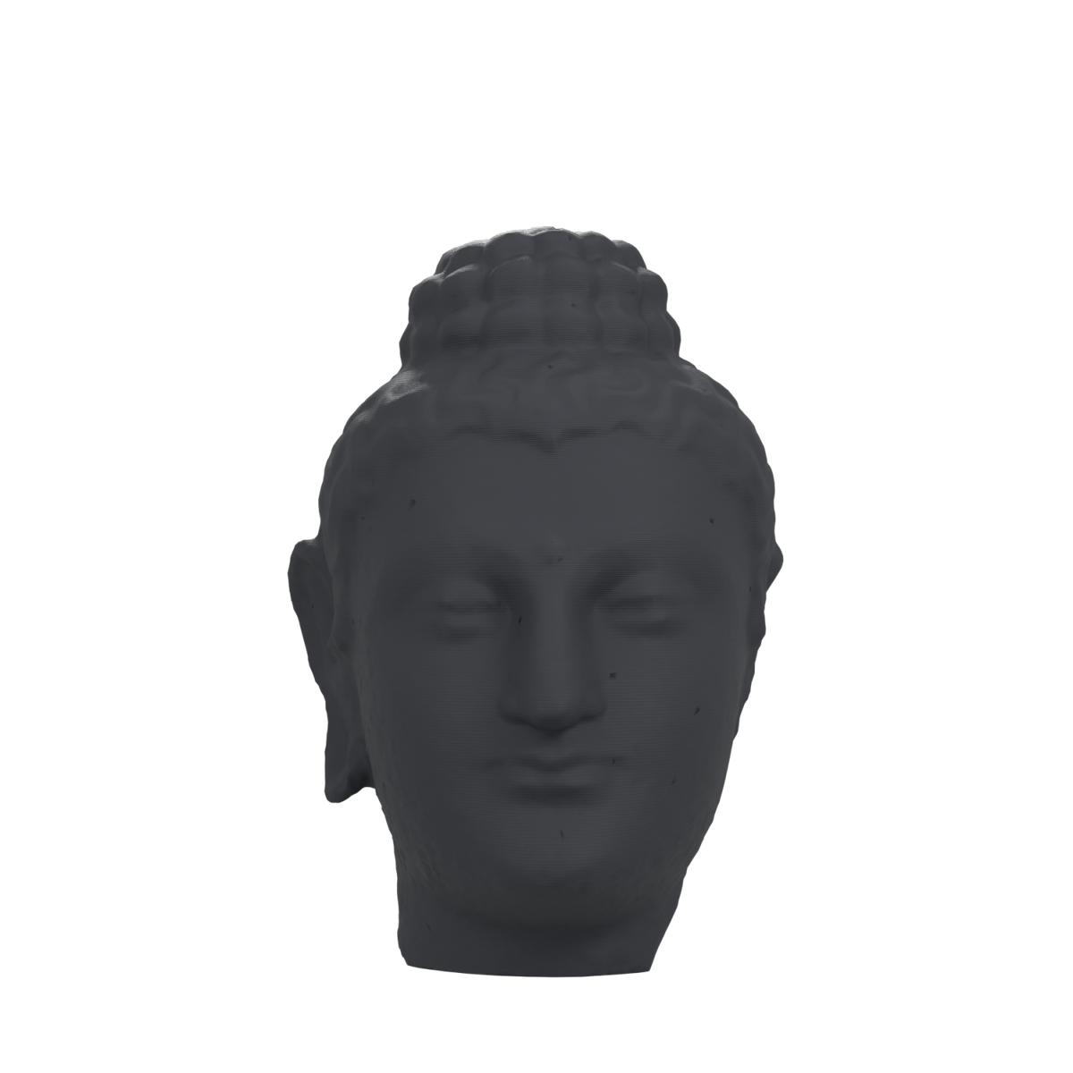 Gandhara Buddha Portrait Head, Charcoal Black finish