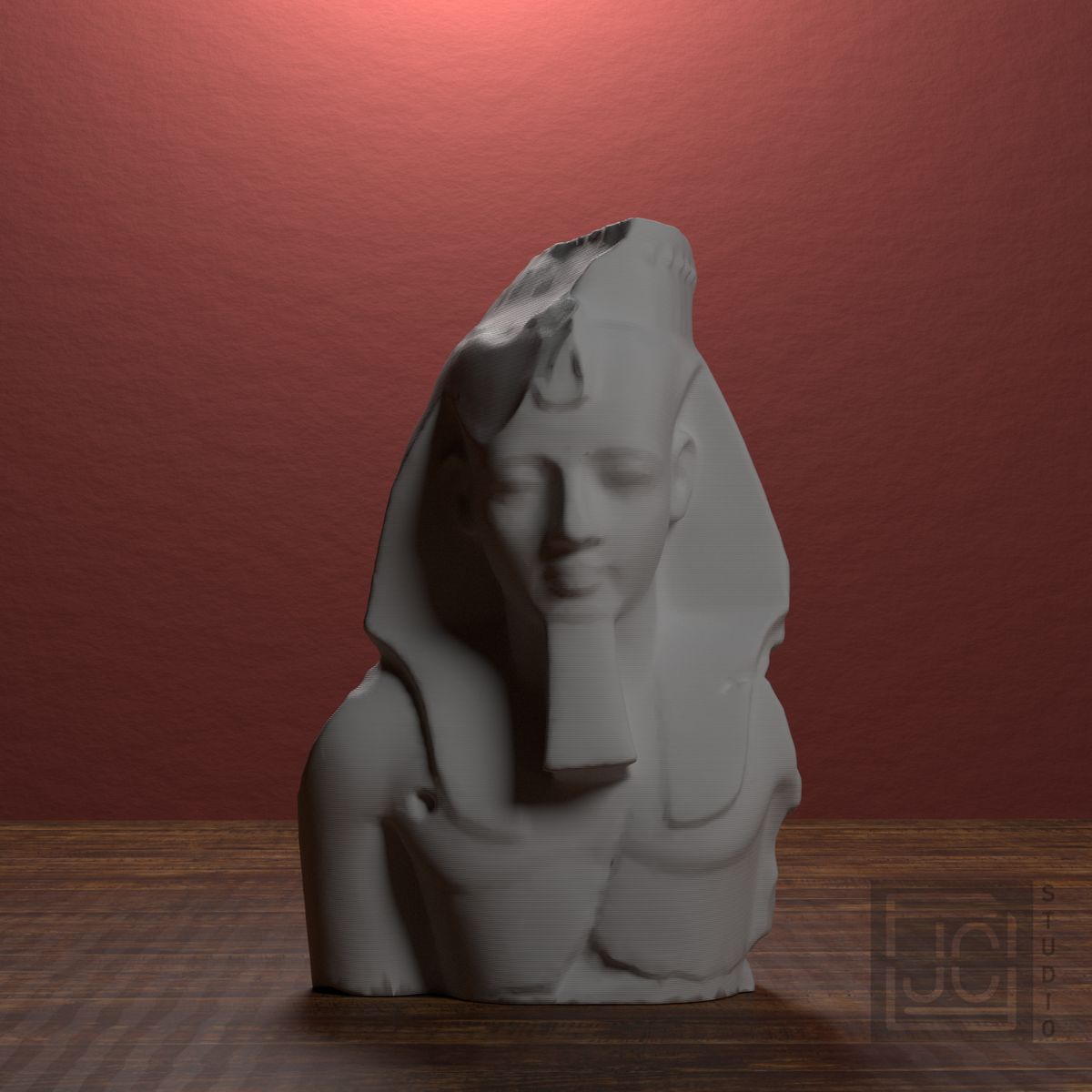 Ramesses II Bust, Younger Memnon, library 0 degree view