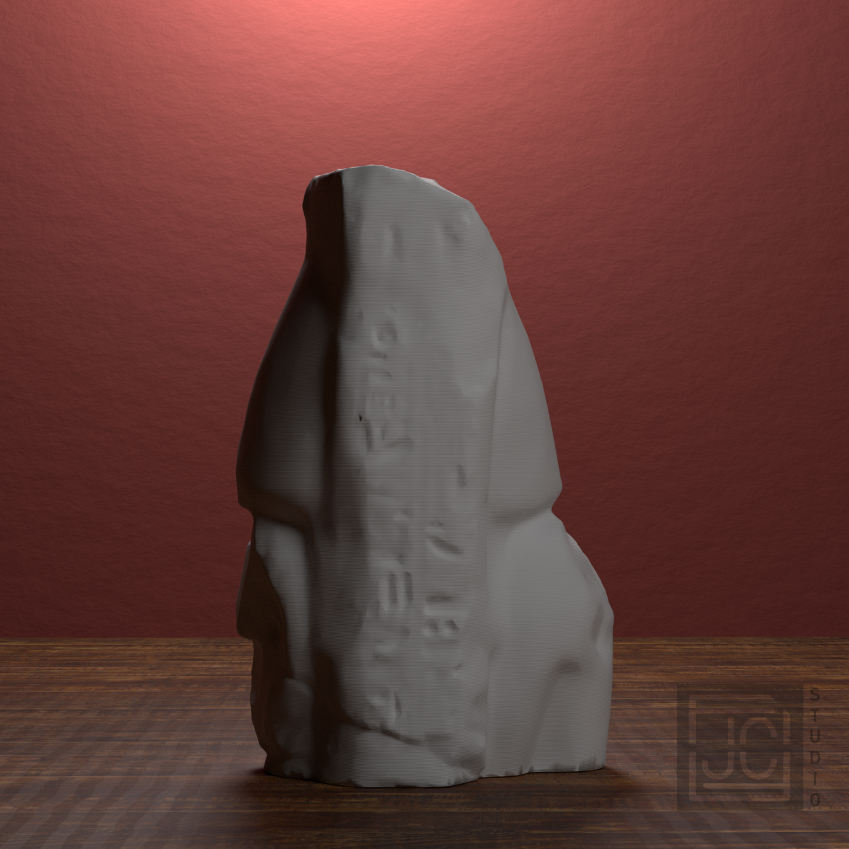 Ramesses II Bust, Younger Memnon, library 180 degree view