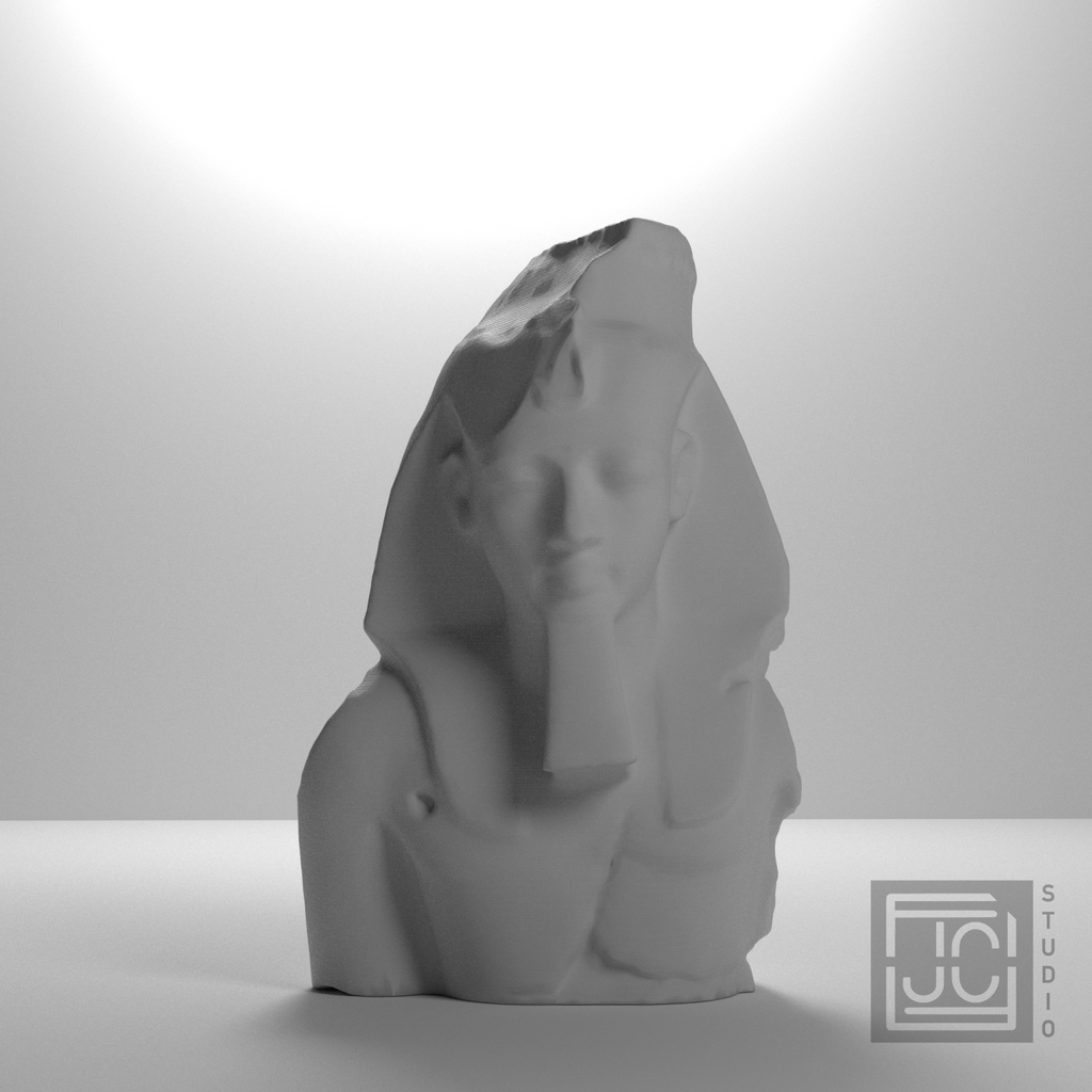 Ramesses II Bust, Younger Memnon, studio 0 degree view