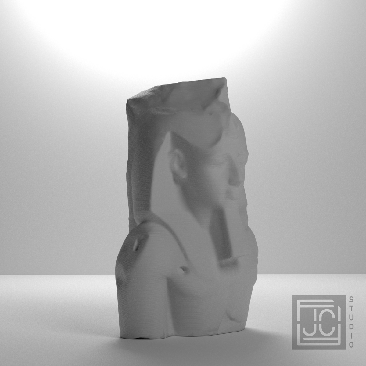 Ramesses II Bust, Younger Memnon, studio 45 degree view