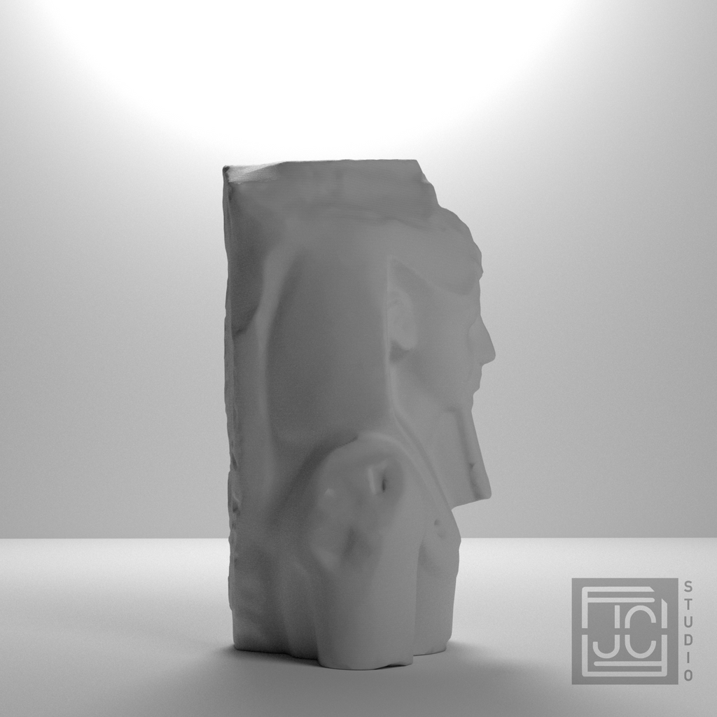 Ramesses II Bust, Younger Memnon, studio 90 degree view