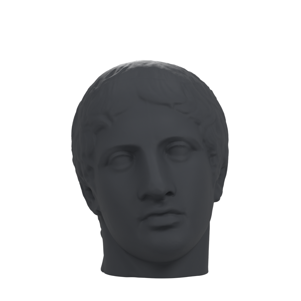 Doryphoros Portrait Head, Charcoal Black finish