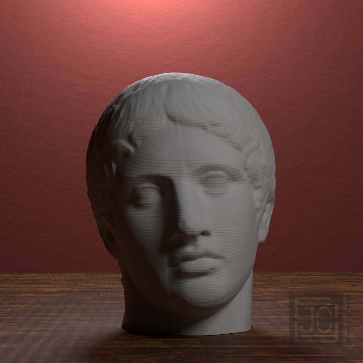 Doryphoros Portrait Head, library 0 degree view