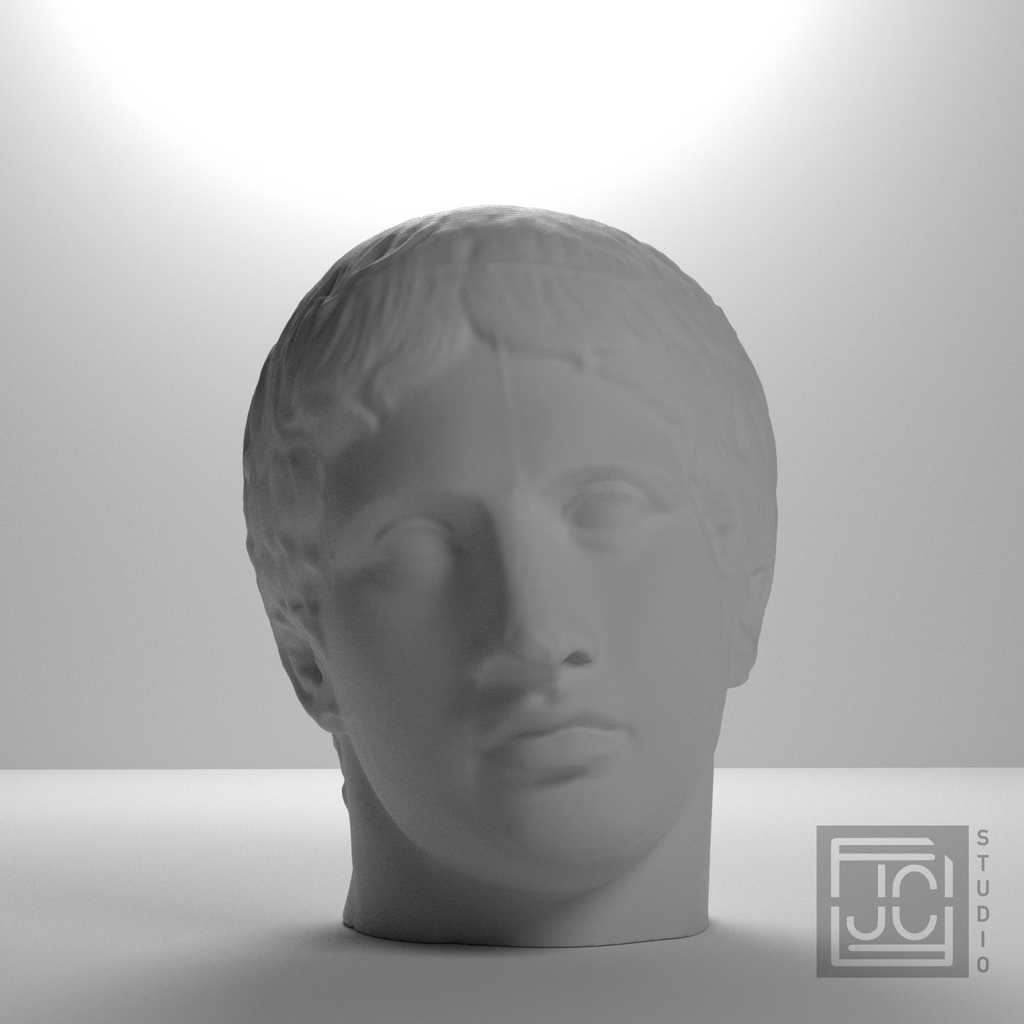 Doryphoros Portrait Head, studio 0 degree view