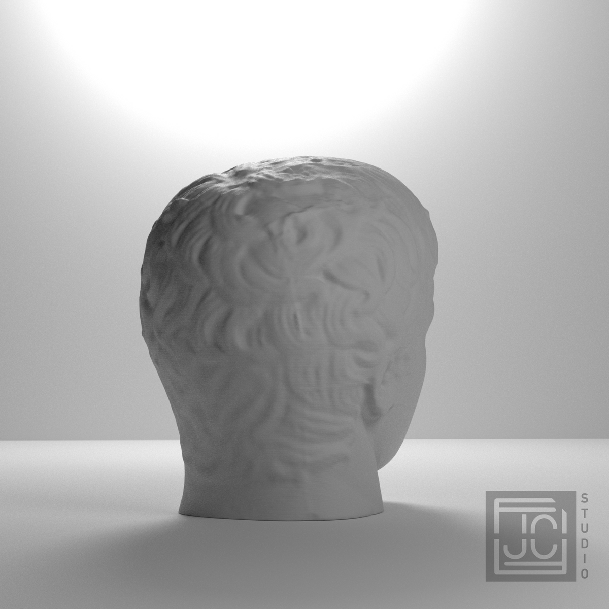 Doryphoros Portrait Head, studio 135 degree view