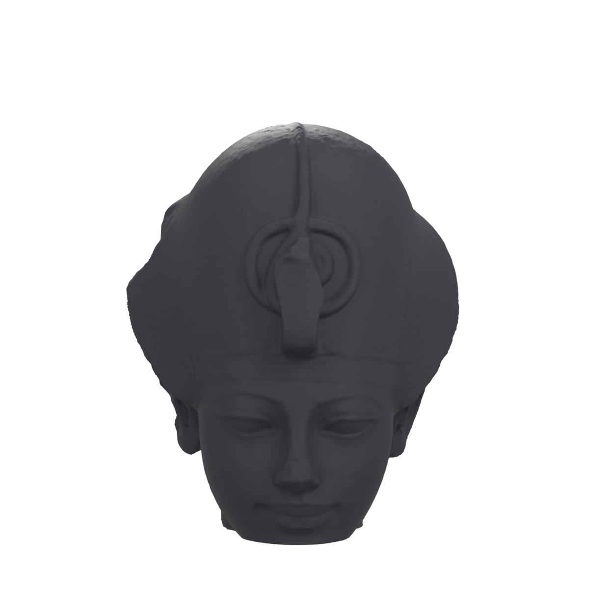 Amenhotep III Portrait Head Wearing the Blue Crown, Charcoal Black finish