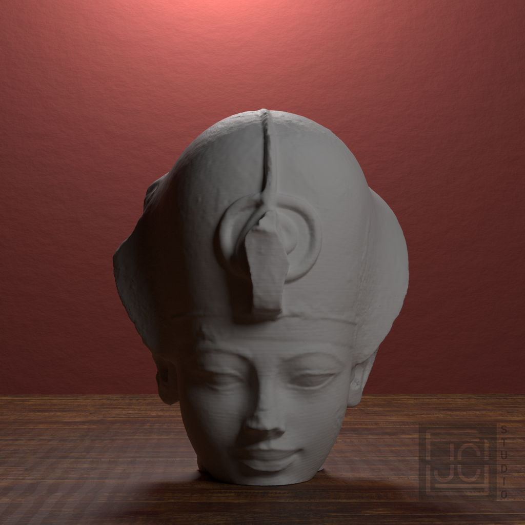Amenhotep III Portrait Head Wearing the Blue Crown, library 0 degree view