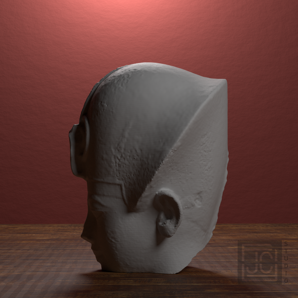 Amenhotep III Portrait Head Wearing the Blue Crown, library 270 degree view