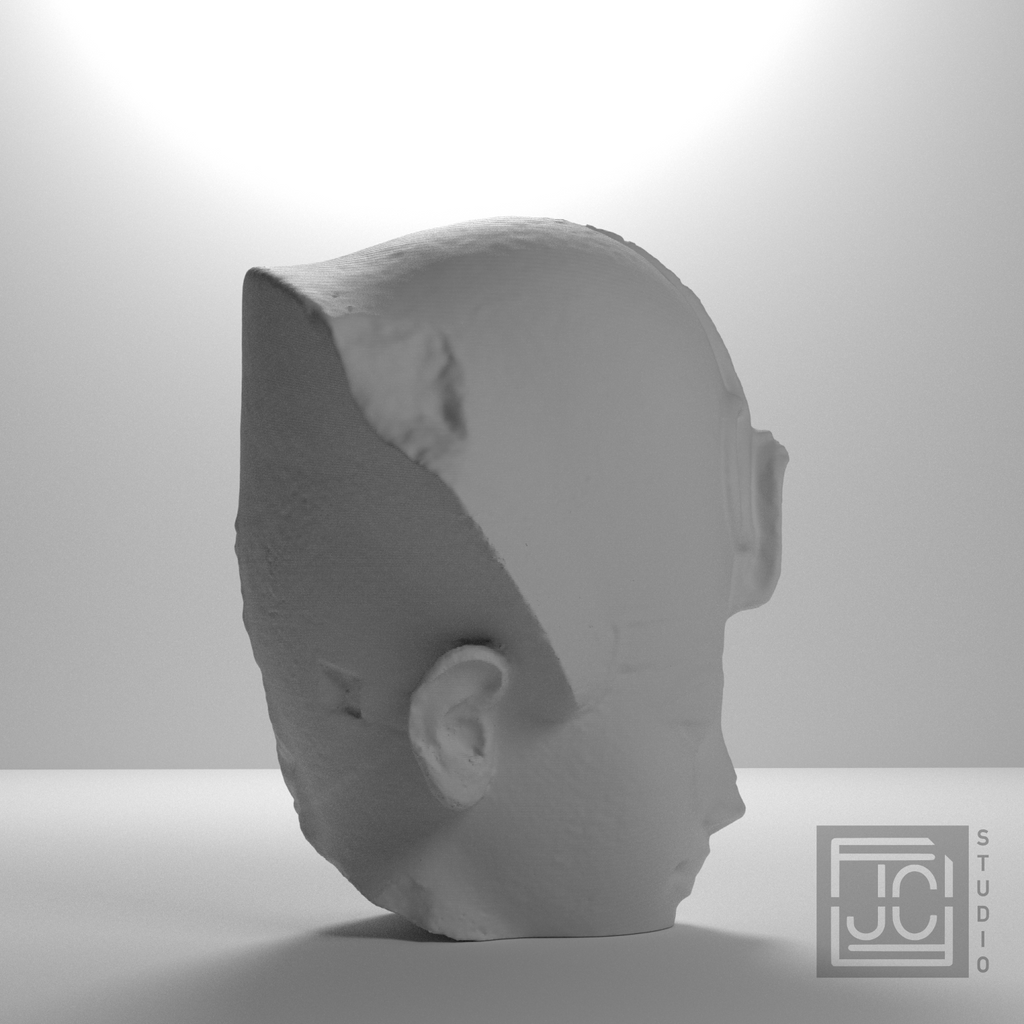 Amenhotep III Portrait Head Wearing the Blue Crown, studio 90 degree view