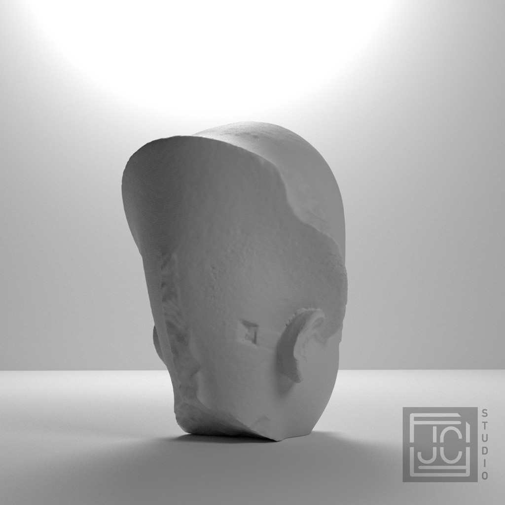 Amenhotep III Portrait Head Wearing the Blue Crown, studio 135 degree view