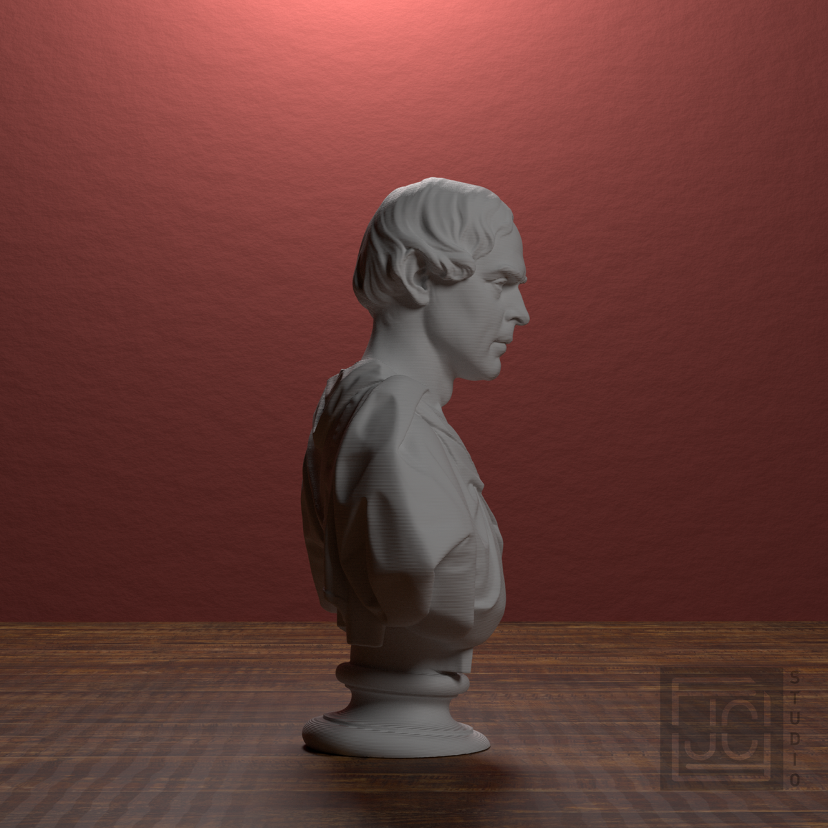 William Cabell Rives Bust after Paul Gayrard, library 90 degree view
