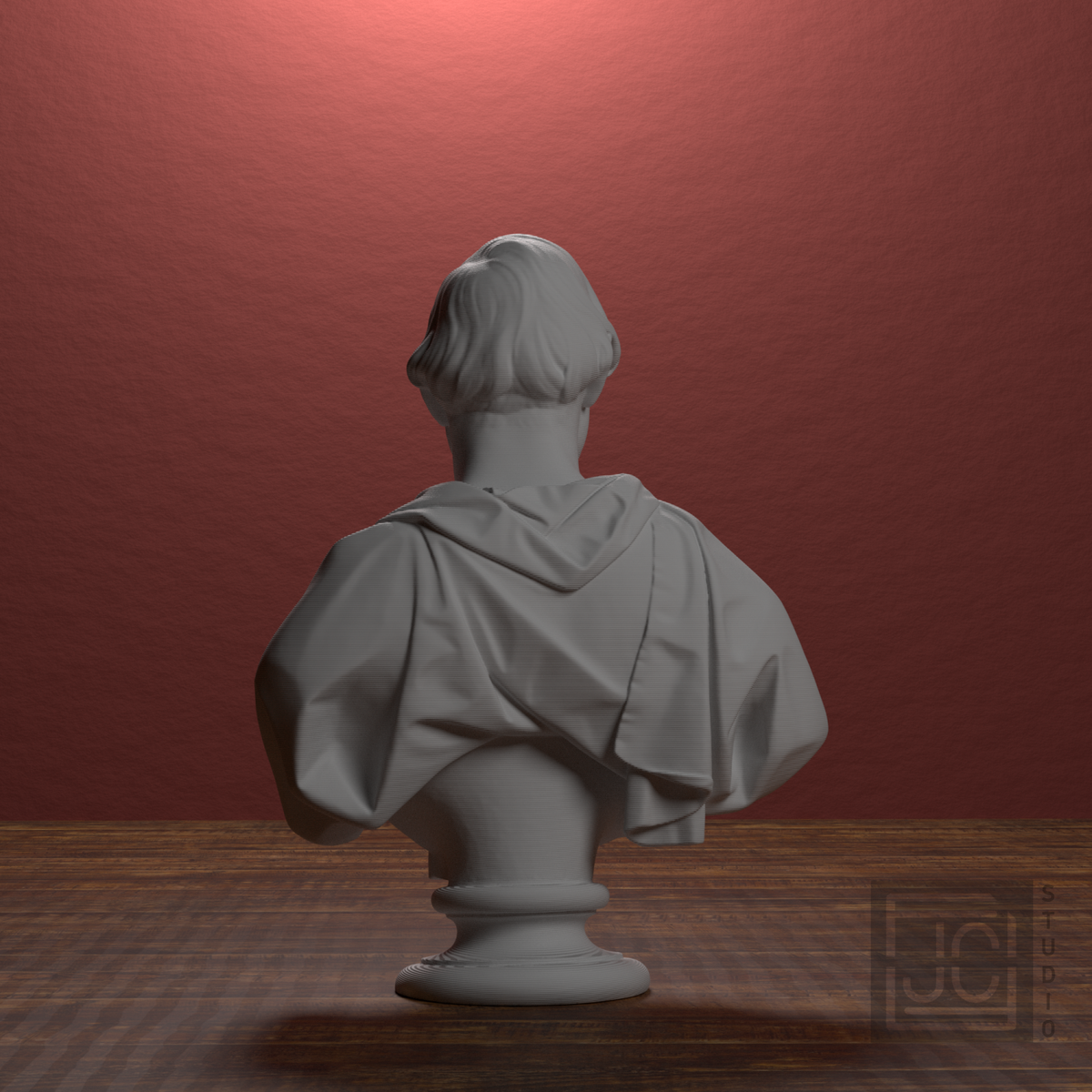 William Cabell Rives Bust after Paul Gayrard, library 180 degree view
