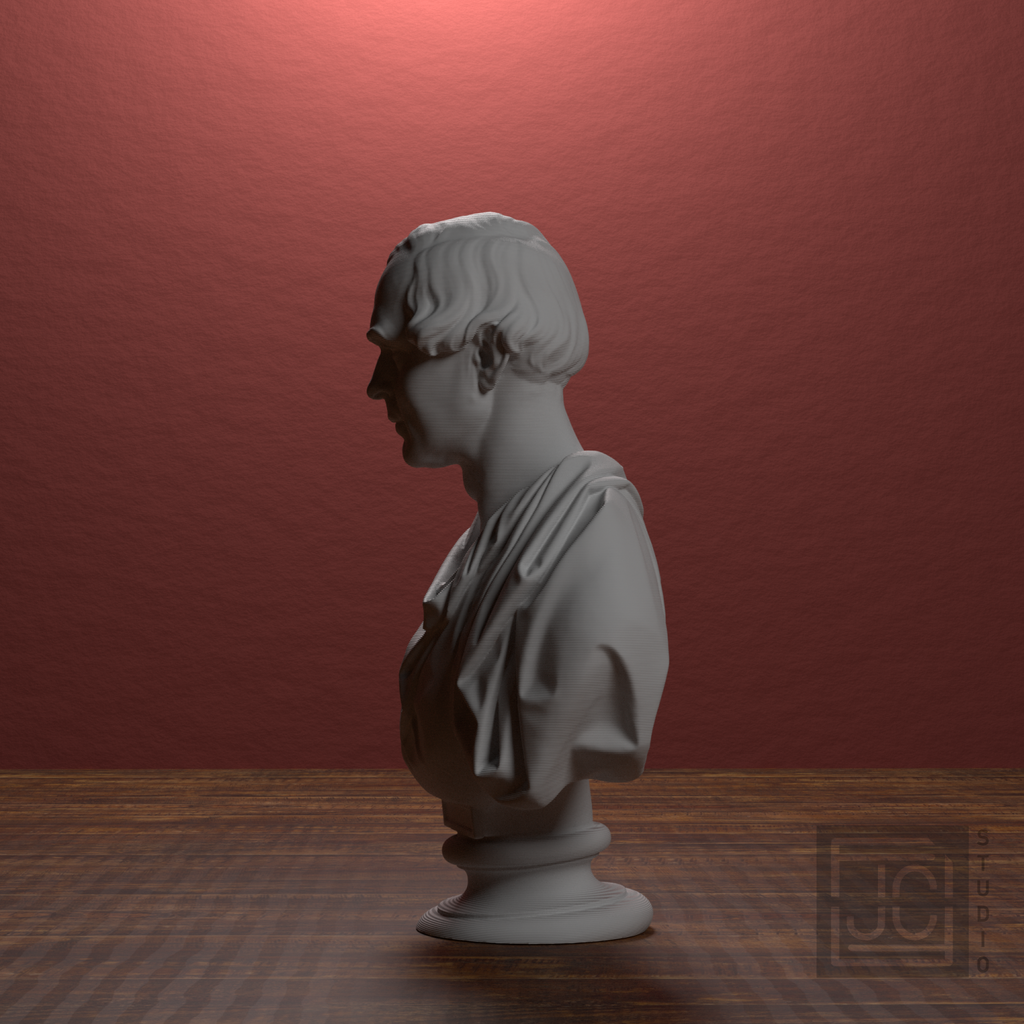 William Cabell Rives Bust after Paul Gayrard, library 270 degree view