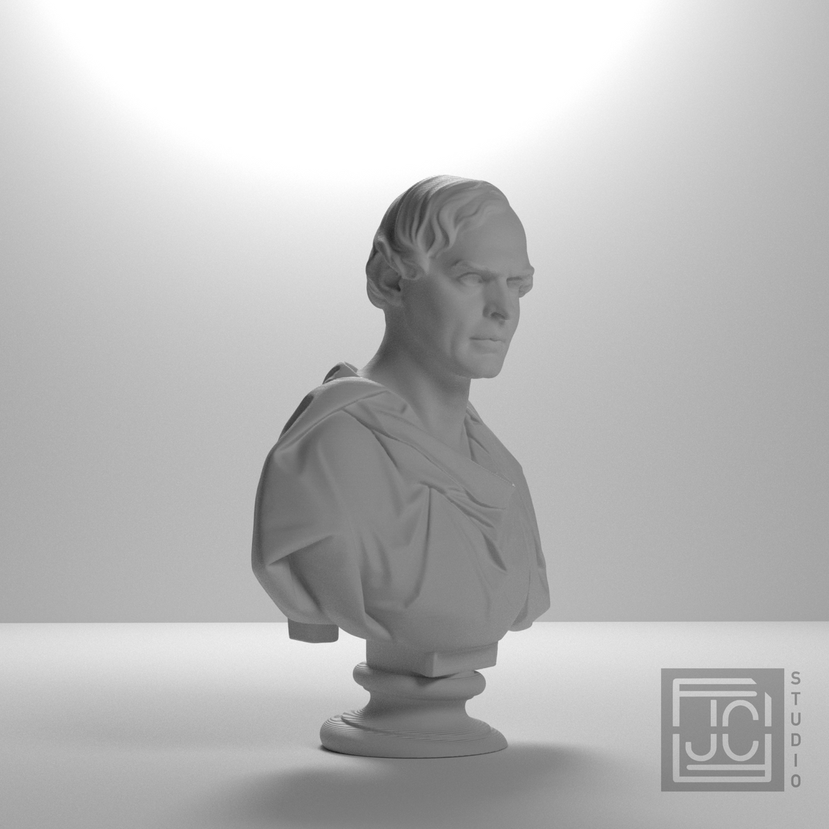 William Cabell Rives Bust after Paul Gayrard, studio 45 degree view