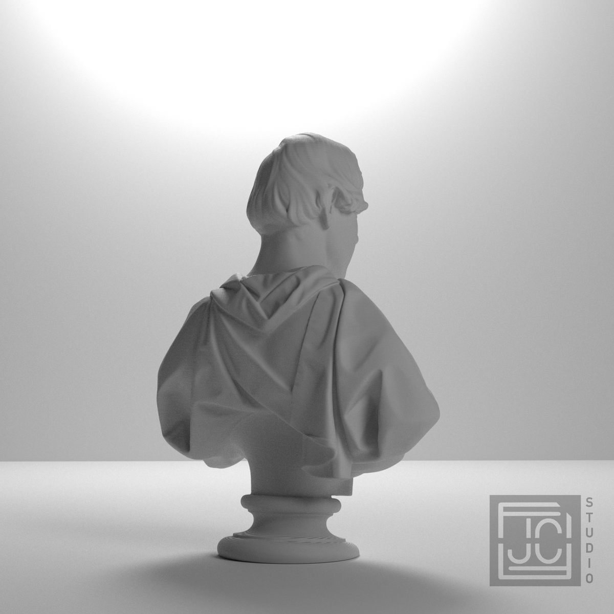 William Cabell Rives Bust after Paul Gayrard, studio 135 degree view